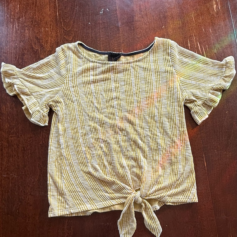 W5 Yellow and White Striped Blouse